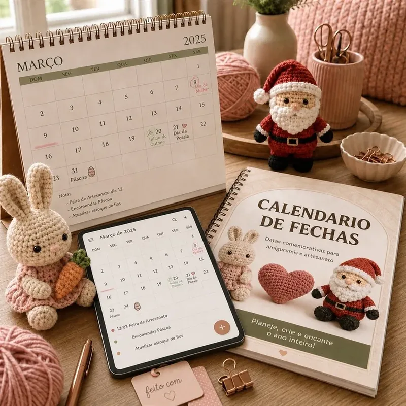 Portada del calendario de fechas, con una libretita abierta.